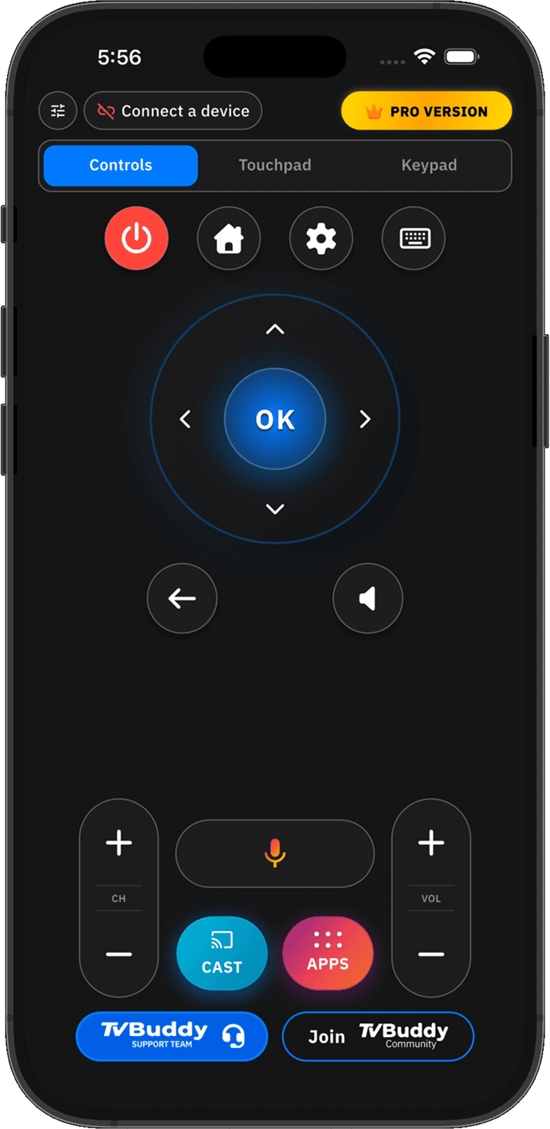 Smart Remote Control app screen